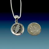 Round 13 Point Bolt Pendant Cast in Sterling Silver on Sterling Silver Chain