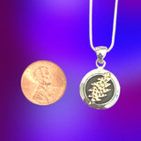 Round 13 Point Bolt With 14k Gold Pendant Cast in Sterling Silver on Sterling Silver Chain