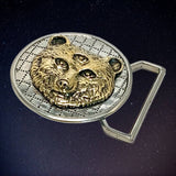 Owsley "BEAR" Tribute Buckle cast in White Brass & Yellow Brass