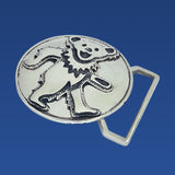 Dancing Bear Belt Buckle Cast in White Brass