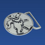 Dancing Bear Belt Buckle Cast in White Brass
