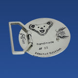 Dancing Bear Belt Buckle Cast in White Brass