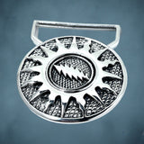 Sunshine Daydream Belt Buckle Cast in White Brass
