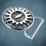 Sunshine Daydream Belt Buckle Cast in White Brass