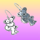 Dancing Bear- Standing - Earrings Cast in Sterling Silver