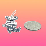 Dancing Bear- Swinging- Earrings Cast in Sterling Silver
