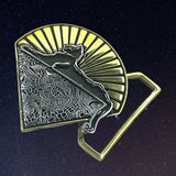 Cats & Lace Limited Edition Belt Buckle Cast in Yellow & White Brass