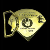 Cats & Lace Limited Edition Belt Buckle Cast in Yellow & White Brass