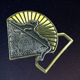 Cats & Lace Limited Edition Belt Buckle Cast in Yellow & White Brass