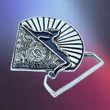 Cats & Lace Limited Edition Belt Buckle Cast in White Brass
