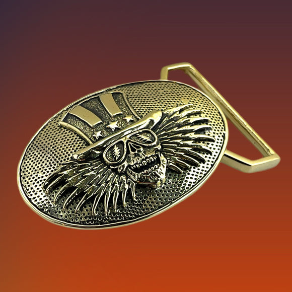 Uncle Sam Limited Edition Belt Buckle Cast in Yellow Brass