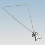 Dancing Bear Pendant Cast in Sterling Silver on a Sterling Silver Chain