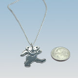 Dancing Bear Pendant Cast in Sterling Silver on a Sterling Silver Chain