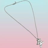 Dancing Bear Pendant Cast in Sterling Silver on a Sterling Silver Chain