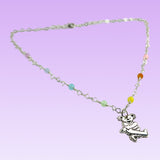Dancing Bear Pendant on a Sterling Silver with Stones in Sterling Chain