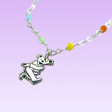 Dancing Bear Pendant on a Sterling Silver with Stones in Sterling Chain