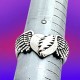 NFA Heart with Wings & Bolt Ring Cast in Sterling Silver