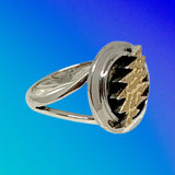 Round 13 Point Bolt with 14K Gold Ring Cast in Sterling Silver