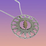 Sunshine Daydream Pendant Cast in Sterling Silver with 18k Gold on Sterling Silver Chain