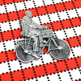 Albert Hofmann Bicycle Day Tribute Pin Cast in Sterling Silver