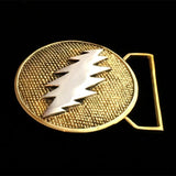 Bolt Belt Buckle Cast in Yellow Brass & Sterling Silver