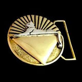 Cats Limited Edition Belt Buckle Cast in Yellow Brass & Sterling Silver