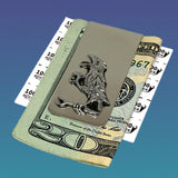 The Raven Money Clip in Nickle Silver Cast in Yellow Brass