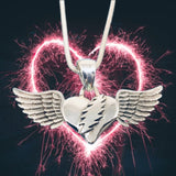 NFA Heart Bolt Pendant Cast in Sterling Silver on Chain