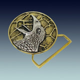 The Raven Limited Edition Belt Buckle Cast in Yellow Brass & Sterling Silver