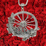 The Wheel Pendant Cast in Sterling Silver on Chain