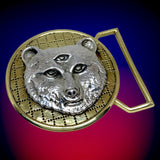 Owsley "BEAR" Tribute Buckle cast in Yellow Brass & Sterling Silver