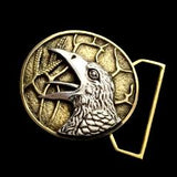 The Raven Limited Edition Belt Buckle Cast in Yellow Brass & Sterling Silver