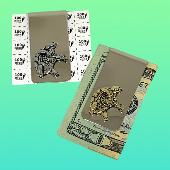 Terrapin Turtle Money Clip Cast in Yellow or White Brass