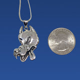 Wolf Pendant Inspired by The Grateful Dead Cast in Sterling Silver on Chain